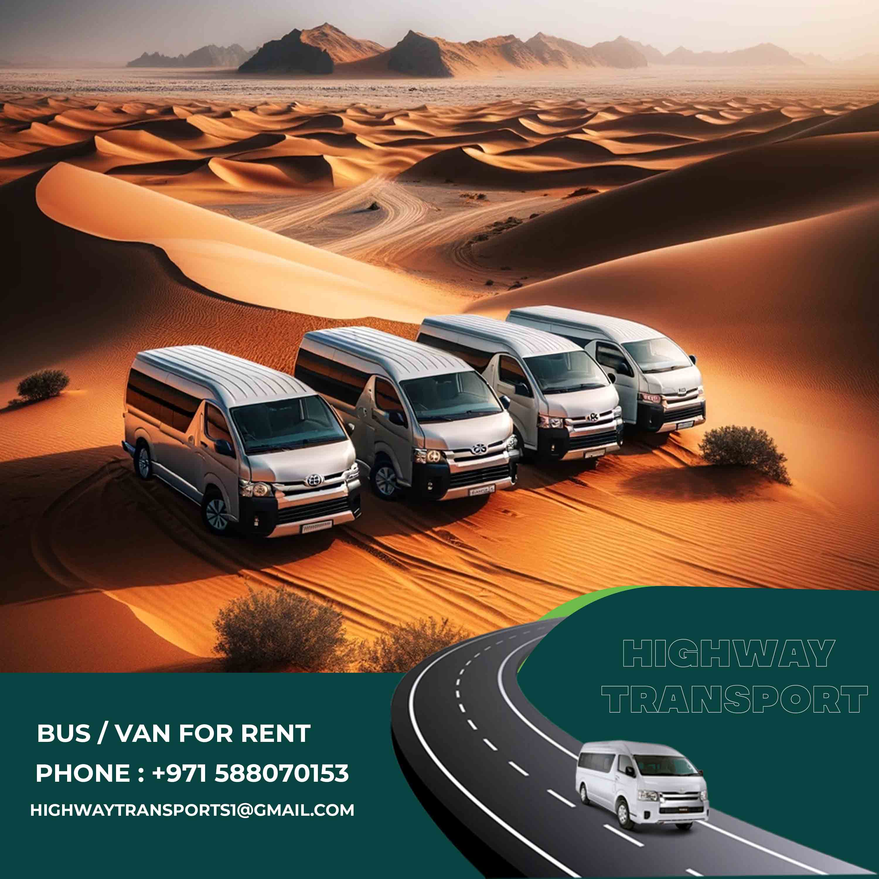 Image of a 12 seater van available for rental in Abu Dhabi