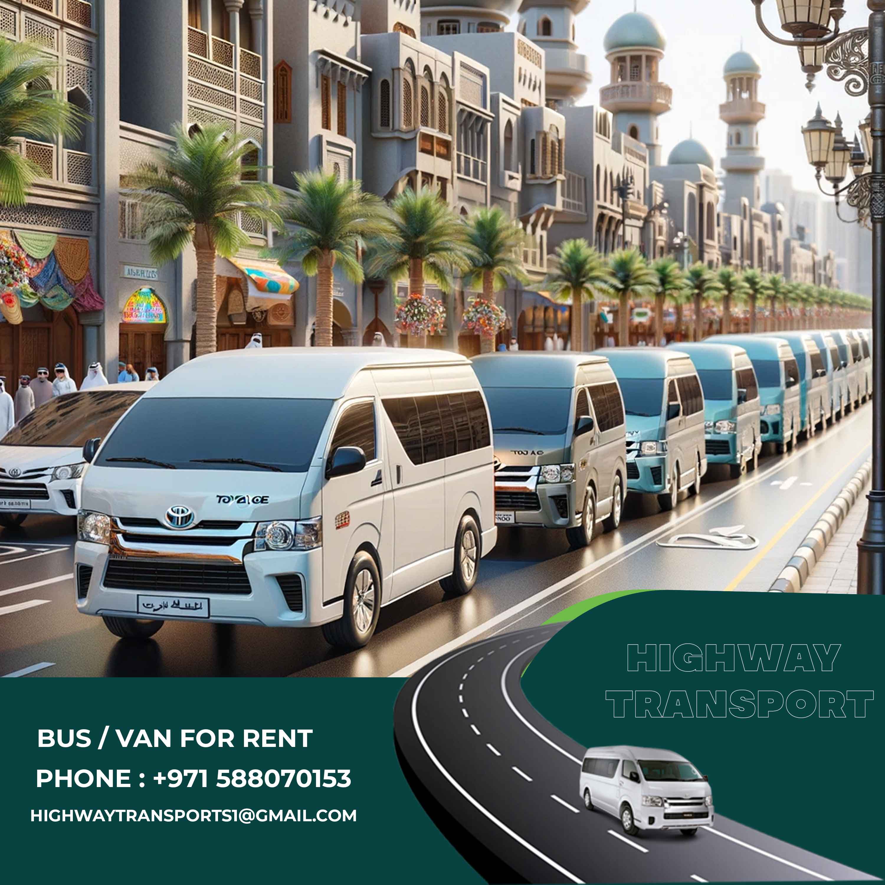 15 seater van available for rent in Dubai