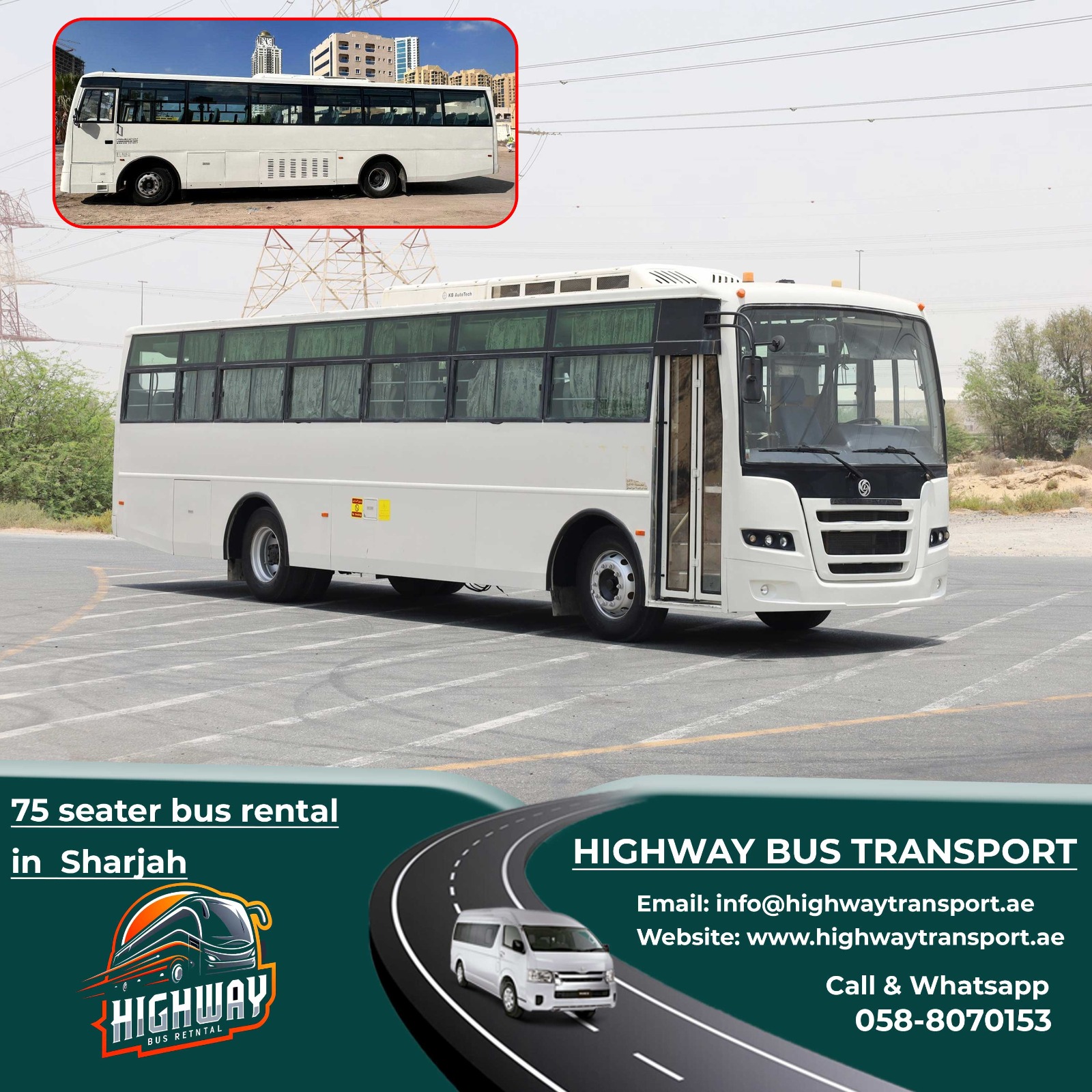 75 seater bus rental in Sharjah