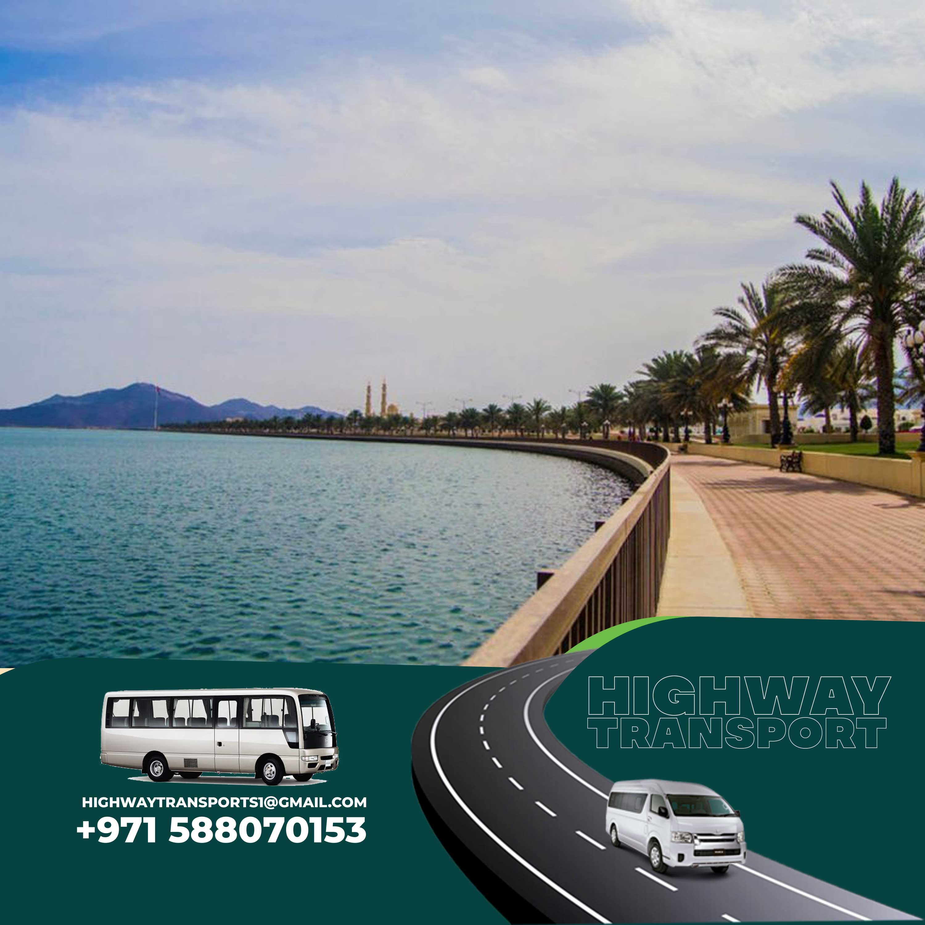 Kalba Corniche Park overlooking the waterfront with lush greenery and seaside views