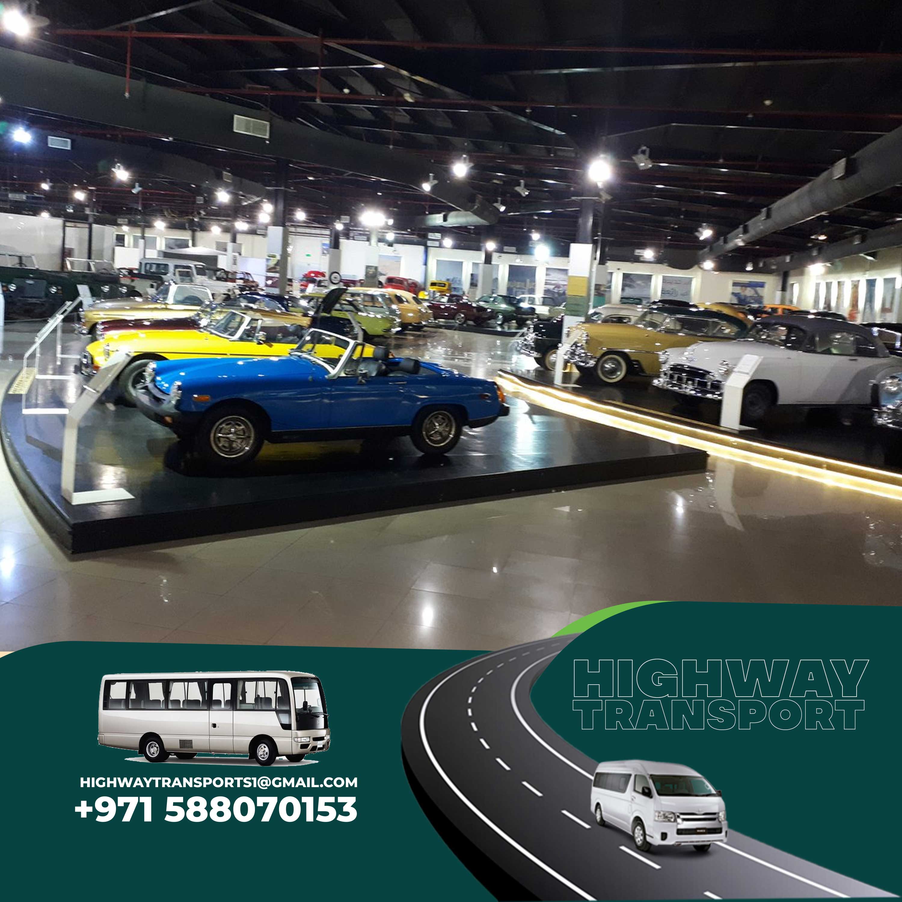 Vintage cars on display at Sharjah Classic Car Museum