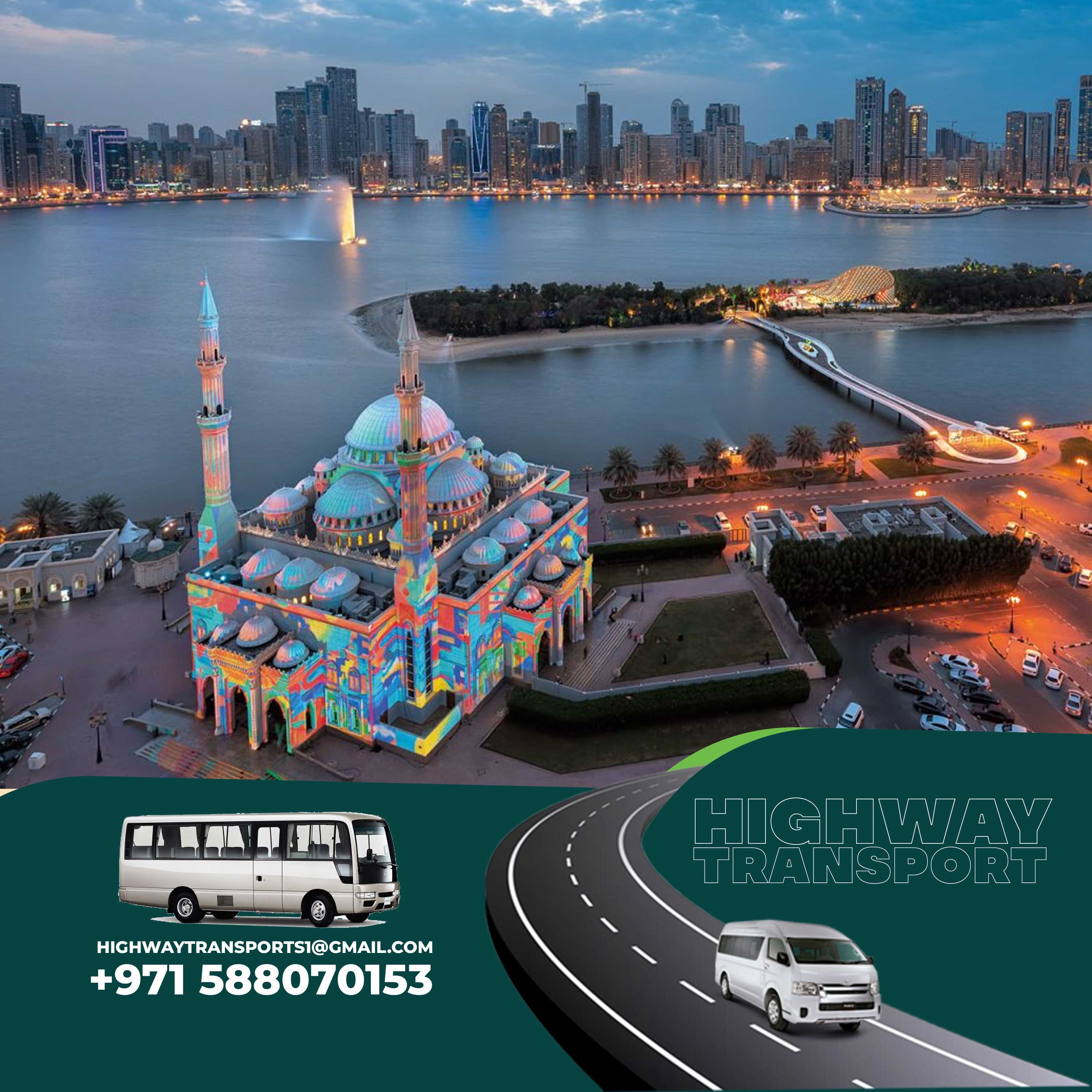 Scenic view of Al Buhaira Corniche on Sharjah Waterfront